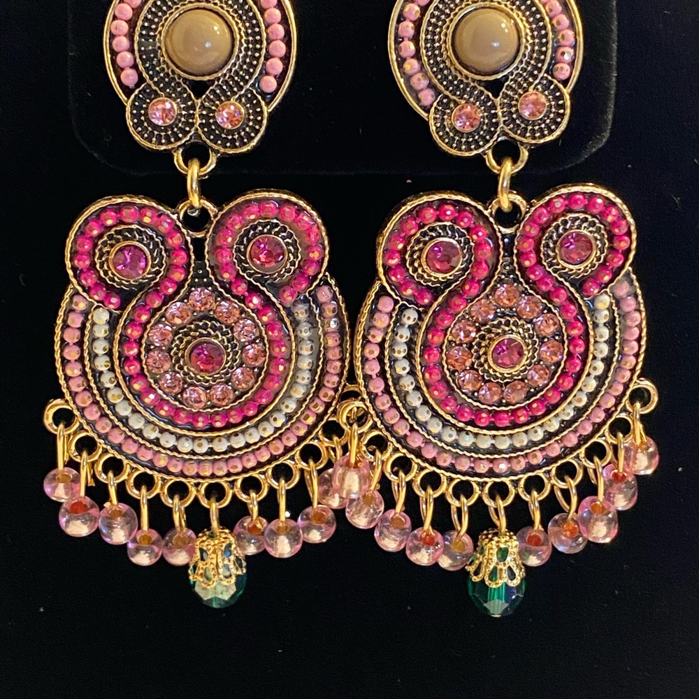 Earring multi layer pink